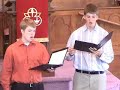 ian bannerman and ryan vamos accompanied by strathroy united church music director edith hanselman on the boston grand piano perform antonin dvorak's 