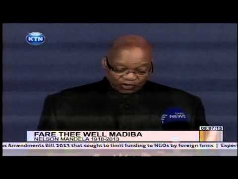 South Africa President Jacob zuma's tribute to Nelson Mandela South Africa President Jacob zuma's tribute to Nelson Mandela