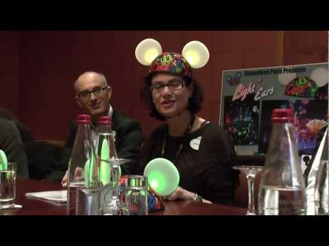dlrpmagicvideo - EXCLUSIVE — Marianne Sharpe and David Sultan of the Disneyland Paris merchandising team preview the new Disney Light'Ears at an informal panel discussion jus...