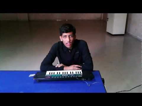 aadesh - Playing synthesizer with mouth and nose with a blindfold.... for Sparsh OTH 2013, recorded by Aashish Jindal.