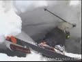 A skier almost died in a ice hole! warning: (extreme video)
