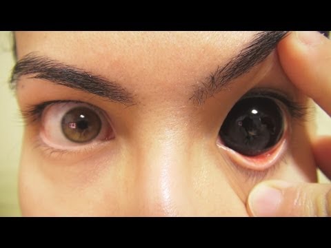 How to: Insert And Remove Black Sclera Contact Lenses (Fxeyes)
