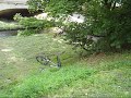 Robbo stacking his bike in Germany