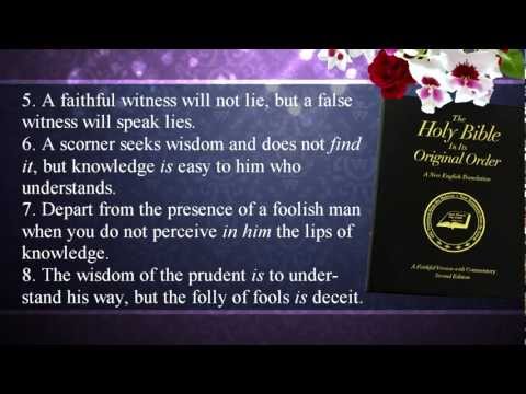 churchathome - Fred Coulter narrates the book of Proverbs from the Faithful Version translation. http://www.restoringtheoriginalbible.com/ http://www.churchathome.org/prove...