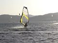 Dimosthenis is windsurfing on Paros, Greece