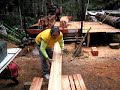 Pat running Mobile Dimension sawmill, milling 1x8 cedar Pat running Mobile Dimension sawmill, milling 1x8 cedar
