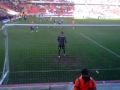 James Beattie hits a fan pre-match against Charlton
