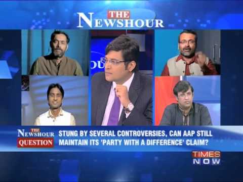 aap - In a debate moderated by TIMES NOW's Editor-in-Chief Arnab Goswami, panelists -- Anuranjan Jha, CEO Media Sarkar; Surajit Das Gupta, Former Member, National ...