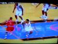 Derrick Rose blocks and breaks Andre Miller's ankles