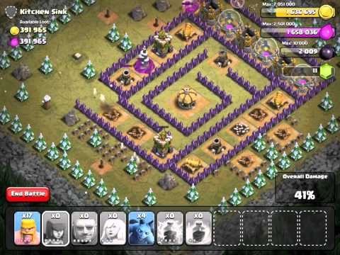 how to beat kitchen sink on clash of clans