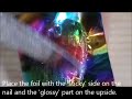 Foil Transfer - Rainbow Nail Art designs Colorful Designs short / Long Nails Tutorial nail art foil