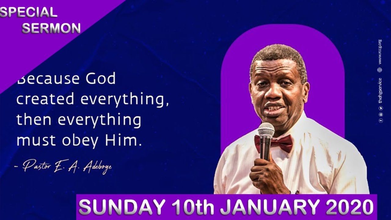 RCCG Sunday Service 10th January 2021 Live with Pastor E. A. Adeboye