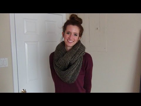 how to knit easy infinity scarf
