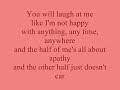 Apathetic Way to Be lyrics