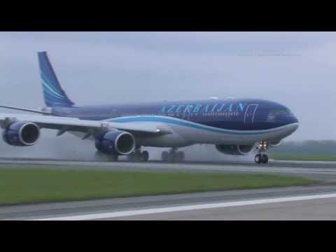 Airbus A340-500 Azerbaijan Airlines in Prague, 3.5.2013