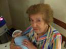 Great-Grammy holds Baby Sam for the first time Great-Grammy holds Baby Sam for the first time