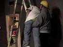 db (diabetese boy) strands himself at the top of tha ladder trying to get cookies.  fortunately for him though, fireman pops is there for the rescue.  here, he demonstrates that proper technique for rescuing somebody on a ladder stuck at the top.  the action is driven by a powerful hollywood style soundtrack.