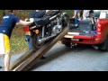 How not to Load Motorcycle in a pick up truck