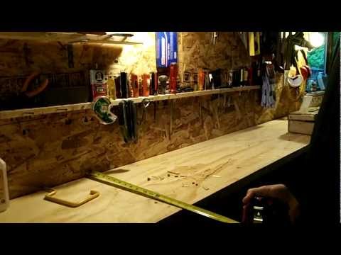 workbench tools - How to organize your tools and build a spacious garage workbench. Convenient inexpensive homemade workbench and shelving for tools. Plywood workbench. Reuse ...