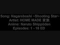 N@ruto Shippūden - ED 1 "流れ星 ~Shooting Star~" Full Song