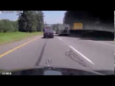 Lexus Tries To Lane Change On Box Truck But Fails Horribly!