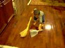 Riyan- sweeping the floor