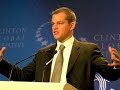 matt damon was one of hundreds of participants in this year's meeting of the clinton global initiative, former president bill clinton's effort to funnel wealth in ways that improve lives in poor places. he announced a pledge to raise $1 million for water projects in africa. more at dotearth.blogs.nytimes.com http