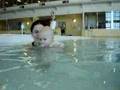 Leila's first swim