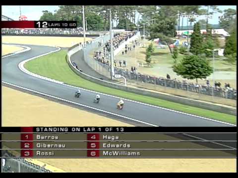 classics - A classic MotoGP race from Le Mans in 2003 with Sete Gibernau, Valentino Rossi and Alex Barros featuring amongst the front runners.