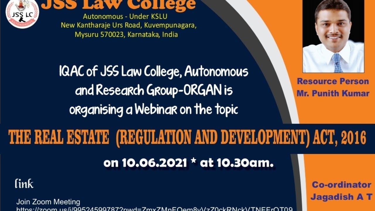 Webinar on The Real Estate (Regulation and Development) Act, 2016