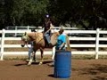 Cindy goes through a trail course