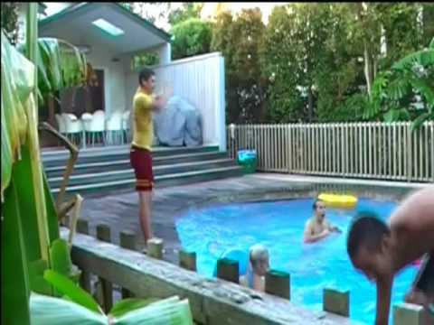 morning madhouse - The 1st ever pool crashers for 2009 at a random person's swimming pool.