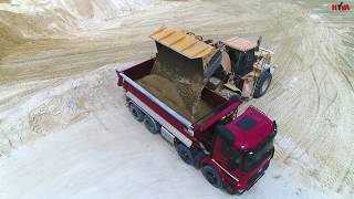 Mercedes AROCS tipper at work in the mine