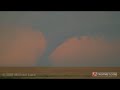 storm chasers michael laca, jim leonard, linda kitchen, kathy velasquez, ray walker, eric baker, max hagen and mike ratliff intercepted a cyclic supercell thunderstorm that produced a classic 'elephant trunk' tornado in lane county, kansas to the west-northwest of dighton. the full life-cycle of the tornado is captured within this clip. 

this cell was part of a complex of tornadic thunderstorms that also produced the widely photographed quinter, kansas tornadic family, as it moved northward from this location.