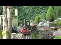 Using our newly completed camera wagon we follow our LGB O&K loco hauled train of Binnie Skips in the late afternoon sun. All trains are battery powered using Aristo-craft Revolution control.
