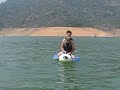 Kev And I on ski bob at lake shasta