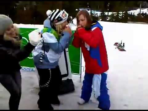 Sarka and Kjersti Dance After the Olympic Halfpipe