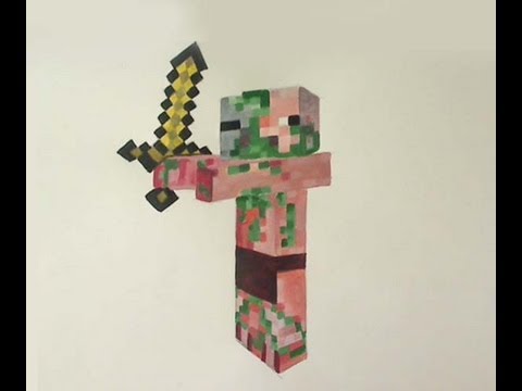 how to draw a minecraft zombie