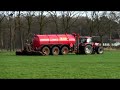 Loonbedrijf Tuller aan het zodebemesten met Case IH Puma 225 cvx, Schuitemaker Robusta 270 en Vredo zodebemester. En graszaaien met Case IH MXU 135 met Samex zaaimachine en Amazone rotorkopeg