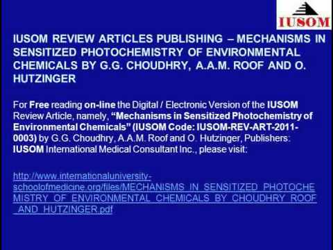 IUSOM REVIEW ARTICLES: MECHANISMS IN SENSITIZED PHOTOCHEMISTRY OF ENVIRONMENTAL CHEMICALS IUSOM REVIEW ARTICLES: MECHANISMS IN SENSITIZED PHOTOCHEMISTRY OF ENVIRONMENTAL CHEMICALS
