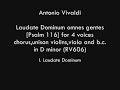 Antonio Vivaldi: Laudate Dominum [Psalm 116] for 4 voices, unison violins, viola in D minor (RV 606)