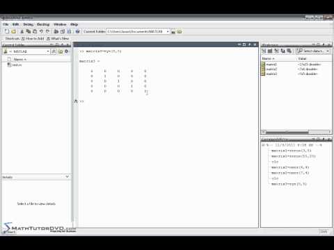 how to define identity matrix in matlab