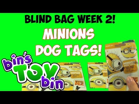 Blind Bag Week 2 Day #3 - Despicable Me MINIONS Dog Tags! Opening by Bin's Toy Bin