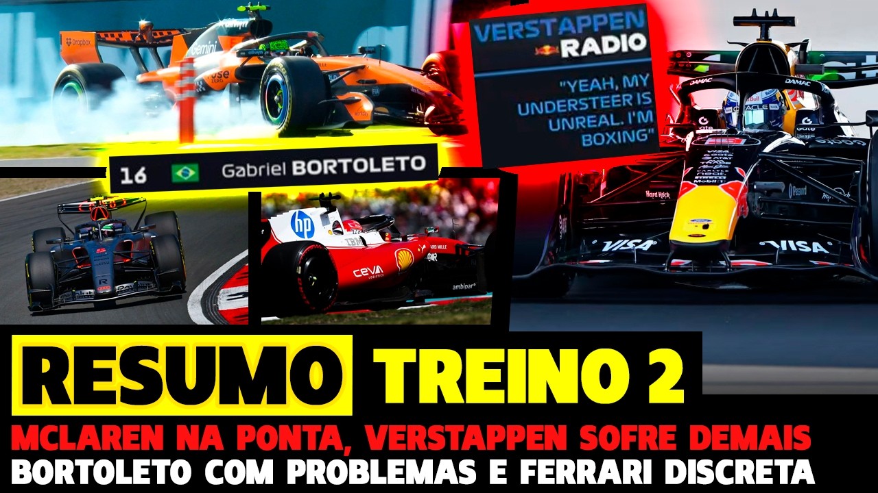 🚨TL2: VERSTAPPEN SOFRE, BORTOLETO COM PROBLEMAS, MCLAREN NA PONTA E FERRARI DISCRETA | FÓRMULA 1