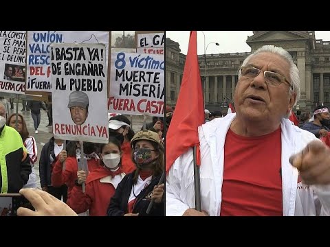 Peru: Demonstration gegen Prsident Pedro Castillo