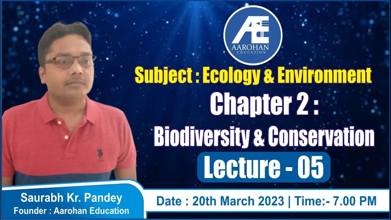 Subject:Ecology & Environment Chapter -2 Biodiversity & Conservation By Saurabh Kr Pandey Lecture -5
