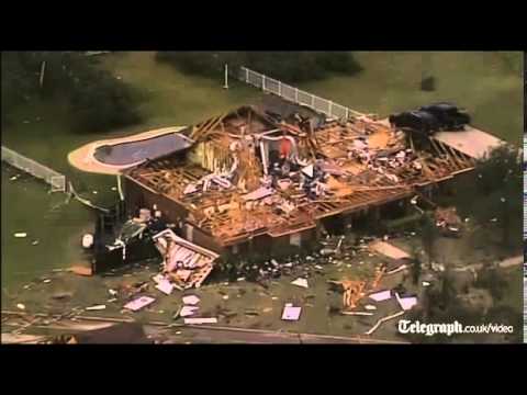 Aerial footage of Texas tornado damage