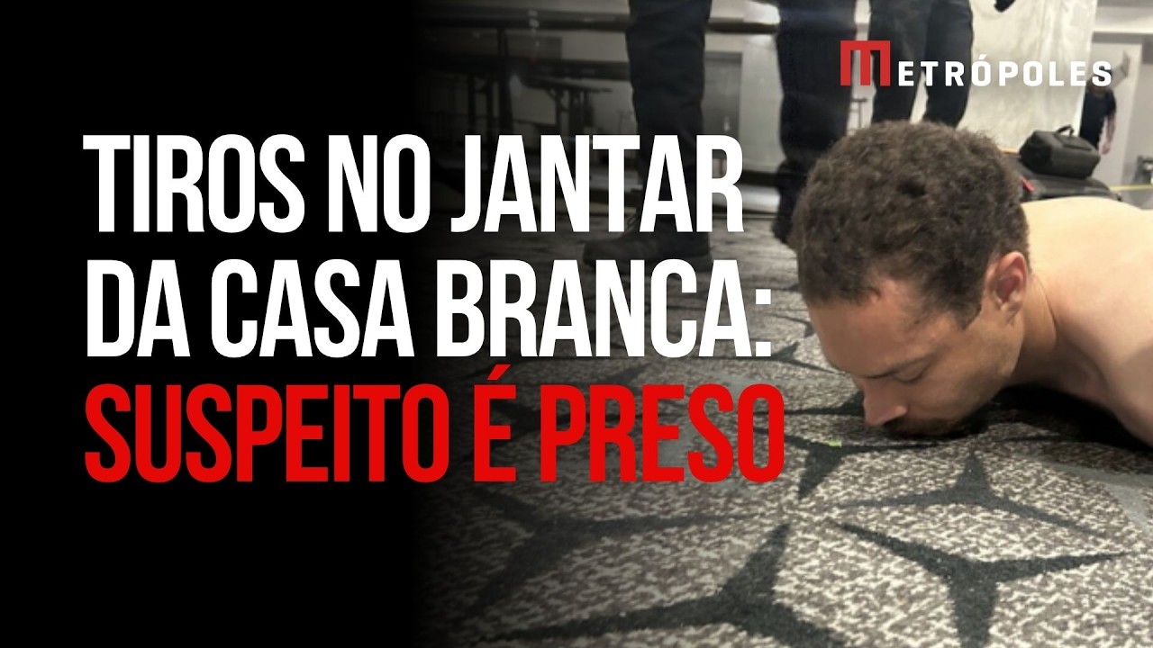 Veja momento em que suspeito é preso após tiroteio em jantar de correspondentes da Casa Branca