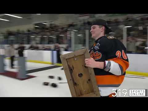 FULL TROPHY CEREMONY - The Fort Erie Meteors win the Golden Horseshoe trophy