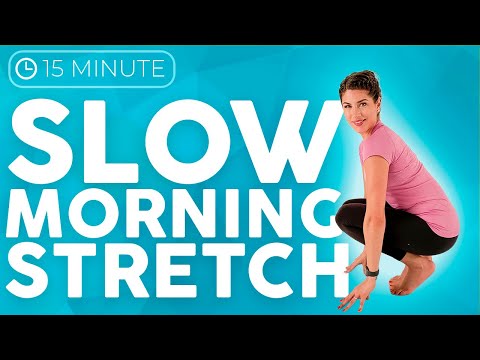 Morning Yoga Routine 💙  15 minute Daily SLOW Yoga Stretches | Sarah Beth Yoga